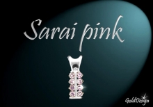 Sarai pink - přívěsek rhodium